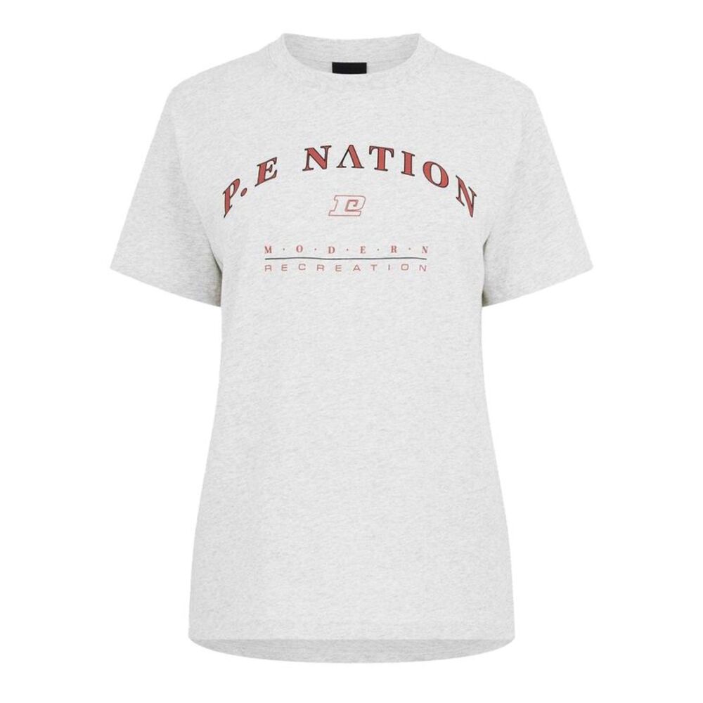PE Nation Womens/Ladies Liberation Logo T-Shirt / Light Grey Melange